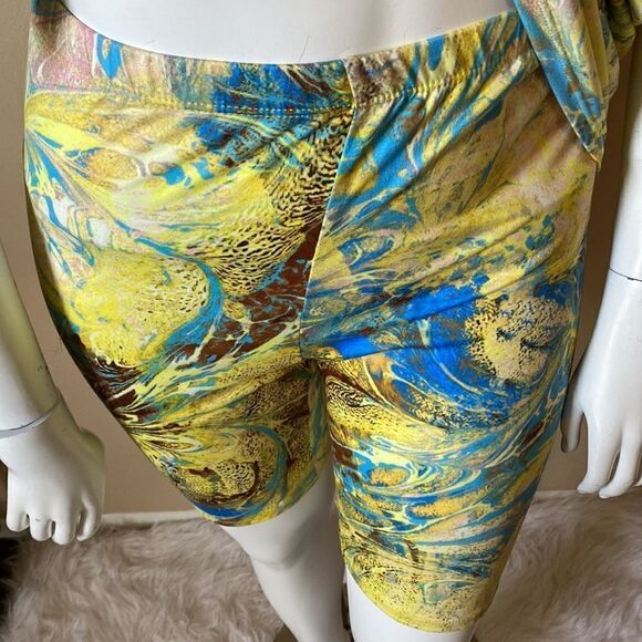 NWT Fashion Nova In a Daze Biker Short Set - Yellow - Size 1X - Picture 10 of 16